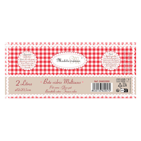 Gefäß Mediterraneo cogx1094 Glas 2L (6 Stück) (2000 cc)