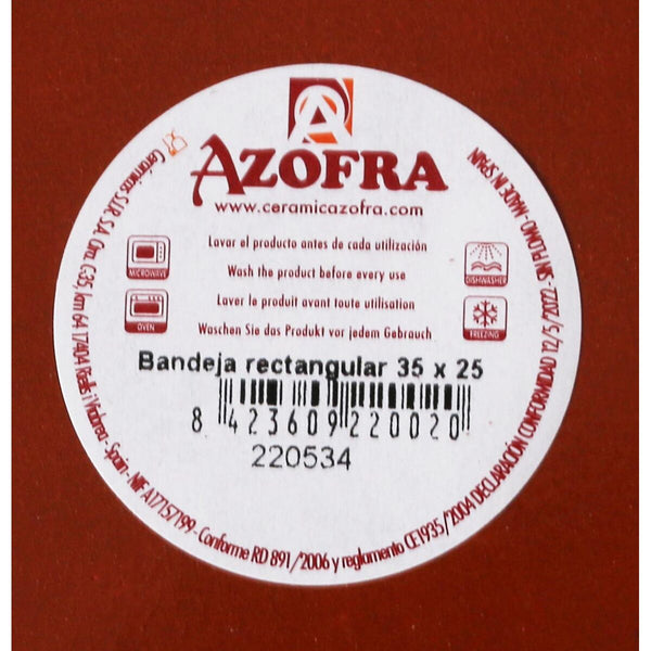 Kochschüssel Inde Vitro Azofra Steingut rechteckig 35 x 25 x 6 cm (4 Stück)