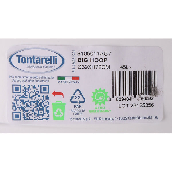 Abfalleimer Tontarelli Big hoop Weiß Schwarz 45 L (10 Stück)