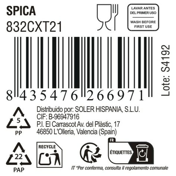 Glas La Mediterránea Spica Durchsichtig 320 ml (36 Stück)