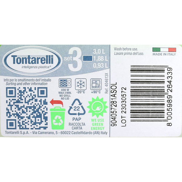 3 Lunchbox-Set Tontarelli Family grün rechteckig 29,6 x 19,8 x 7,7 cm (20 Stück)
