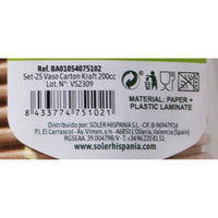 Gläserset Algon Pappe Einwegartikel 36 Stück 200 ml (25 Stücke)