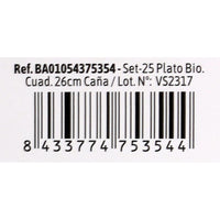 Geschirr-Set Algon Einwegartikel Weiß Zuckerrohr karriert 26 cm (8 Stück)