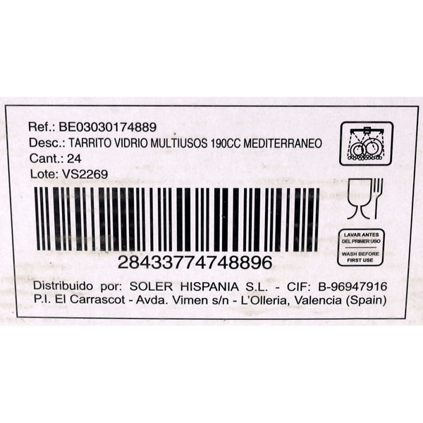 Glasbehälter Mediterraneo Mehrzweck 190 ml Glas (48 Stück)