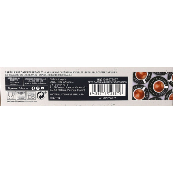 Kaffeekapseln Quttin Aufladbar 5 Stücke (12 Stück) (7 pcs)