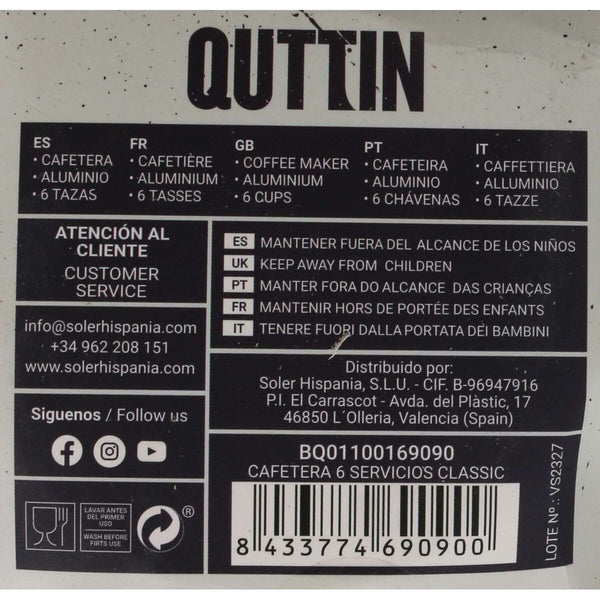 Italienische Kaffeemaschine Quttin 6 Tassen (6 Stück)