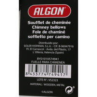 Faltenbalg Algon Für Kamin Holz Schwarz 37 x 13,5 cm (12 Stück)