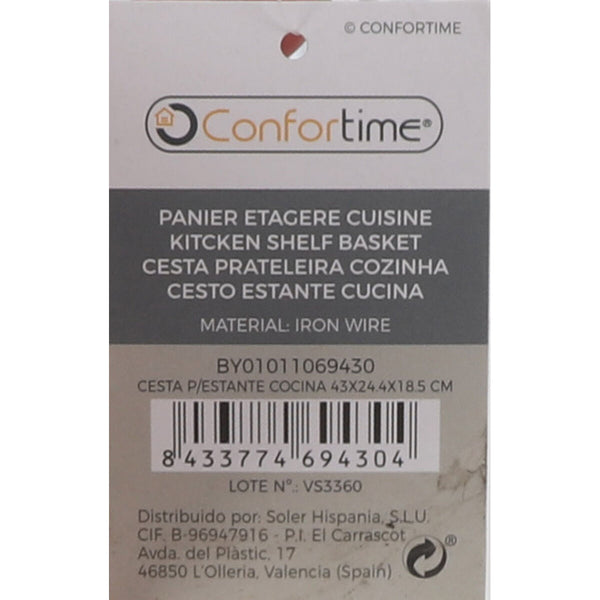 Küchenregalkorb Confortime Weiß 43 x 24,4 x 18,5 cm (12 Stück)