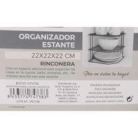 Teller-Halter Confortime Schwarz 22 x 22 x 22 cm 22 x 22 x 25 cm Ecke (8 Stück)
