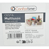 Mehrzweckkorb Confortime Holz 37 x 23 x 11 cm 32 x 22,5 x 10 cm (18 Stück)