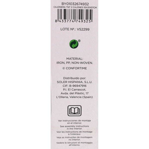 Schubladenschrank Confortime Schwarz 55 x 30 x 50 cm