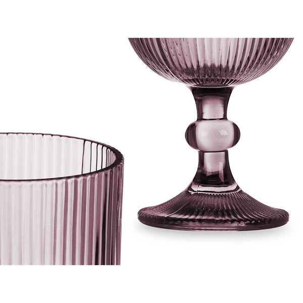 Weinglas Vivalto OCT-DK80005SC OCT-DK80005SC Rosa Glas 260 ml Streifen (6 Stück)