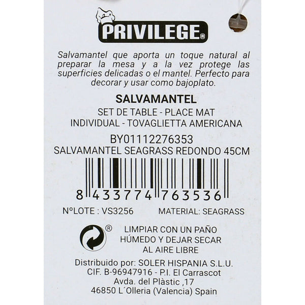 Untersetzer Privilege Seetang Braun Ø 45 cm (36 Stück)