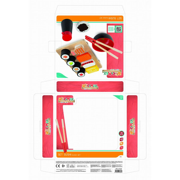 Spiel aus Holz Woomax Sushi 14 Teile (6 Stück)