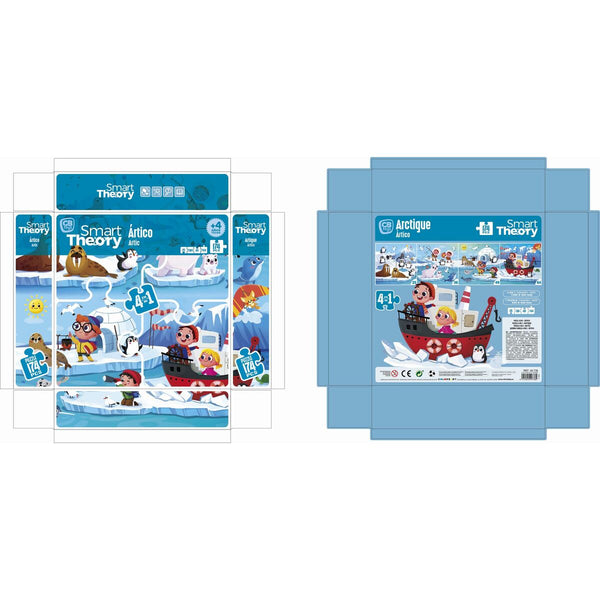 Kinderpuzzle Colorbaby Artic 4 in 1 174 Stücke 136 x 34 cm (6 Stück)