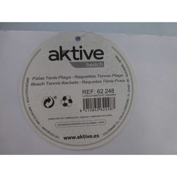 Strandschläger mit Ball Aktive Neon Holz 20 x 40 cm (12 Stück)