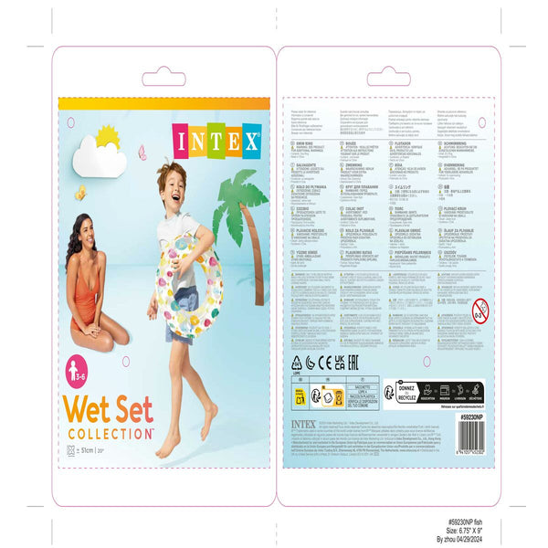 Aufblasbarer Donut-Schwimmhilfe Intex Ø 51 cm (36 Stück)