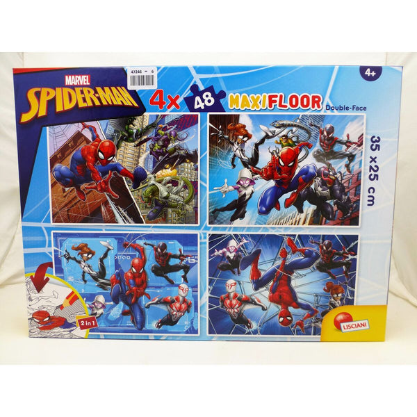 Kinderpuzzle Spider-Man Beidseitig 4 in 1 48 Stücke 35 x 1,5 x 25 cm (6 Stück)