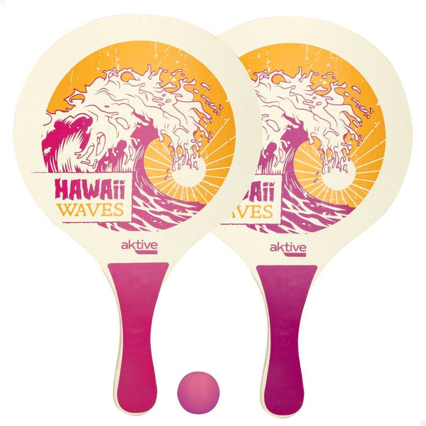 Strandschläger mit Ball Aktive Hawai Holz 23,5 x 38 x 0,8 cm (12 Stück)