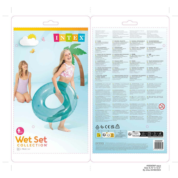Aufblasbarer Donut-Schwimmhilfe Intex 76 x 76 cm (24 Stück)