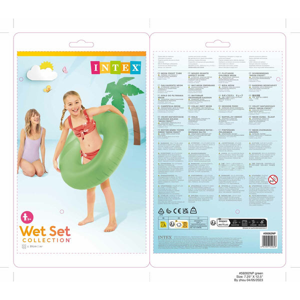 Aufblasbarer Donut-Schwimmhilfe Intex Neon 91 x 91 cm (24 Stück)