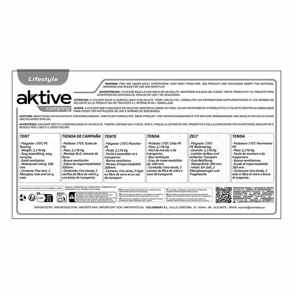 Zelt Aktive 4 menschen 210 x 130 x 240 cm (4 Stück)