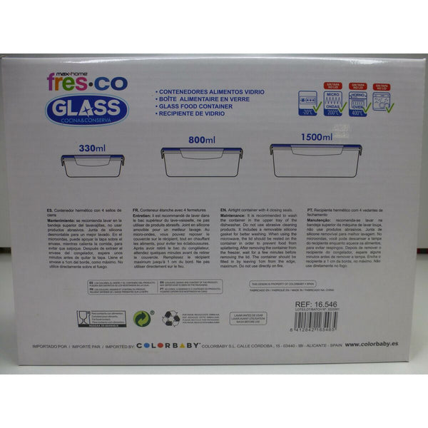 Stapelbares luftdichtes Küchenbehälterset Max Home 6 Stück 23 x 7,5 x 17,5 cm