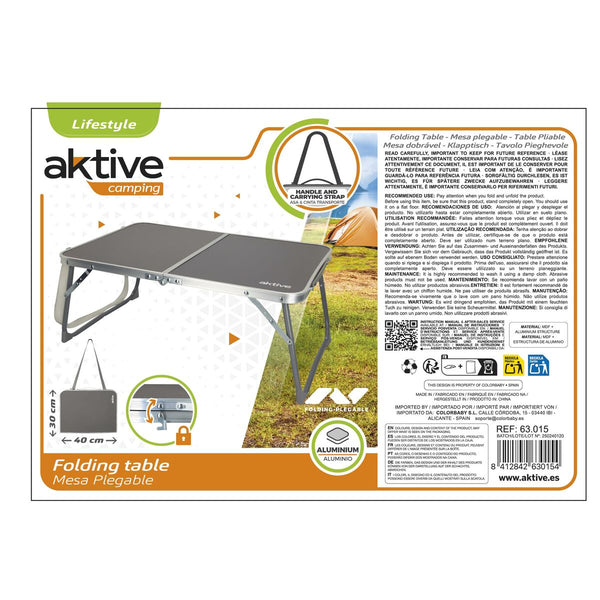 Table Klapptisch Aktive Camping Anthrazit 60 x 25 x 40 cm (4 Stück)