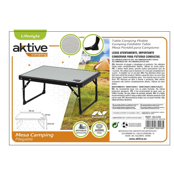 Table Klapptisch Aktive Camping Grau 56 x 25 x 40 cm (2 Stück)