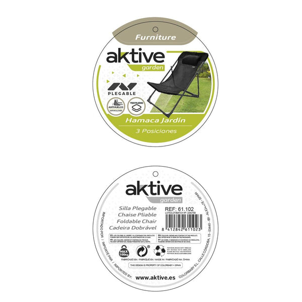 Liegestuhl Aktive Schwarz 53 x 87 x 78 cm (4 Stück)