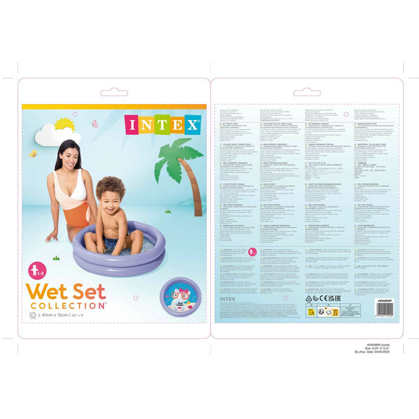 Aufblasbares Planschbecken für Kinder Intex Oktopus 17 L 61 x 15 x 61 cm Lila (36 Stück)