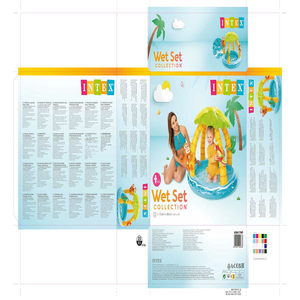 Aufblasbares Planschbecken für Kinder Intex tiere Insel 45 L 102 x 89 x 102 cm (6 Stück)