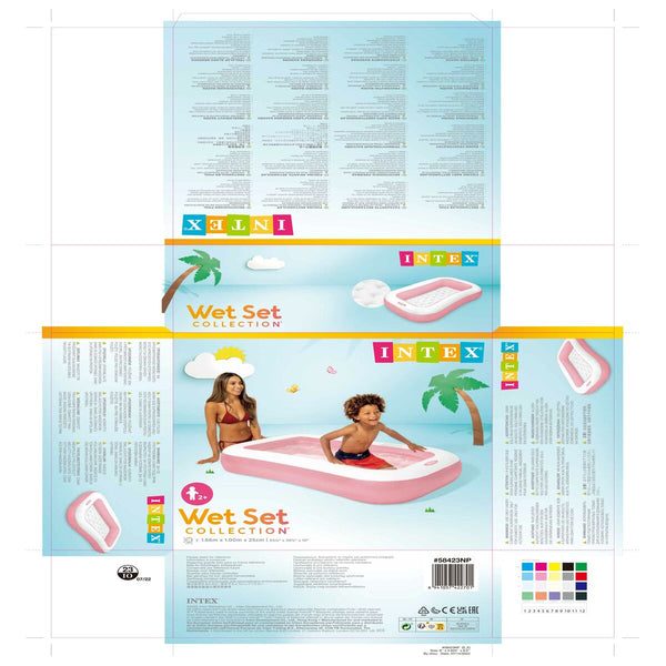 Aufblasbares Planschbecken für Kinder Intex Insel 90 L 167 x 26 x 101 cm Weiß Rosa (6 Stück)