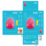 Aufblasbarer Pool-Sessel Intex Beanless Durchsichtig Rosa 137 x 74 x 127 cm (4 Stück)