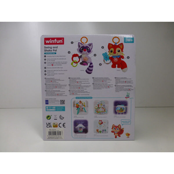 Plüschtier mit integrierter Rassel Winfun Waschbär 14,5 x 20 x 9,5 cm (6 Stück)