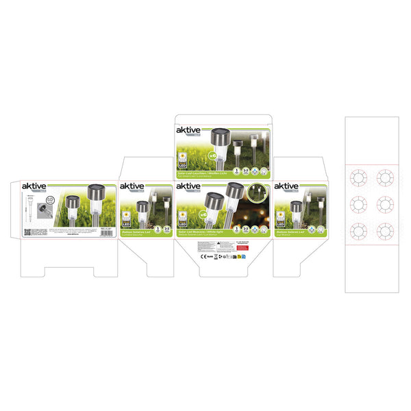 Solar-Gartenpfahl-Set Aktive 6 Stücke Kunststoff 5,5 x 36 x 5,5 cm (6 Stück)