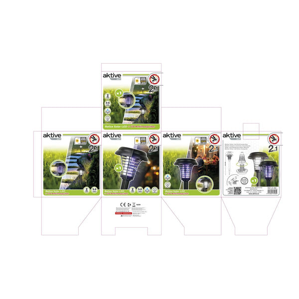 Solar-Gartenpfahl Aktive Polypropylen 14 x 42 x 14 cm (4 Stück)