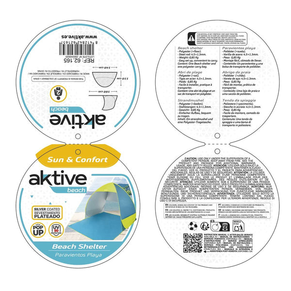 Windschutz Aktive Blau grün Polyester 160 x 110 x 140 cm