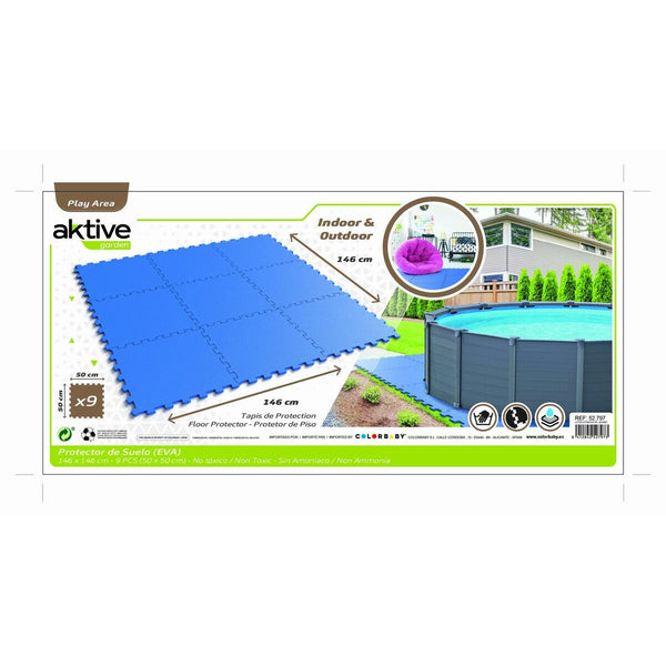 Kinderpuzzle Aktive Blau 9 Stücke Moosgummi 50 x 0,4 x 50 cm (4 Stück)