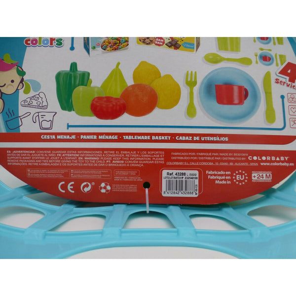 Kit aus Spielzeuglebensmittel Colorbaby Geschirr und Küchenutensilien 34 Stücke 33 Stücke (16 Stück)