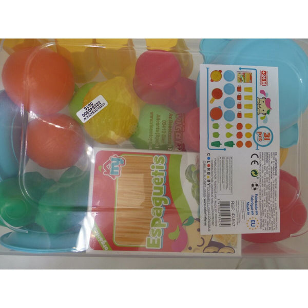 Kit aus Spielzeuglebensmittel Colorbaby Geschirr und Küchenutensilien 31 Stücke (6 Stück)