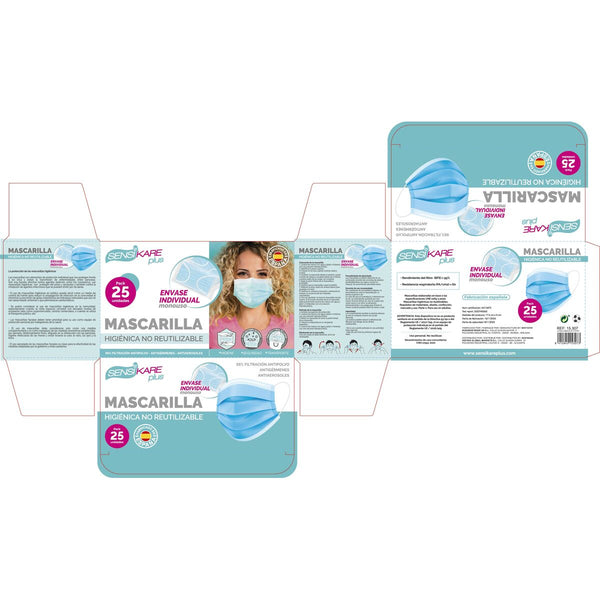Schachtel mit Hygienemasken SensiKare 25 Stücke (12 Stück)