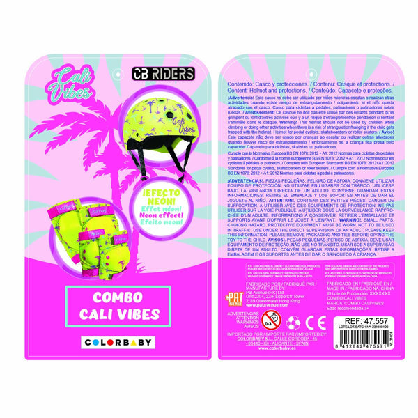 Sportschutz-Set Colorbaby Neon Cali Vibes Gelb (4 Stück)