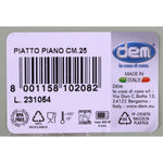 Flacher Teller Dem Inside Kunststoff Ø 25 x 25 x 2 cm (36 Stück)