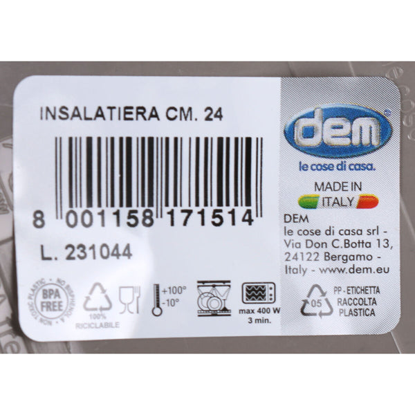 Salatschüssel Dem Inside Kunststoff 2,7 L 24 x 24 x 11 cm (12 Stück)