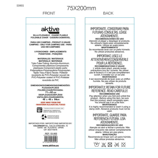 Strandstuhl Aktive Biegsam Kissen Weiß Blau 48 x 84 x 46 cm (2 Stück)