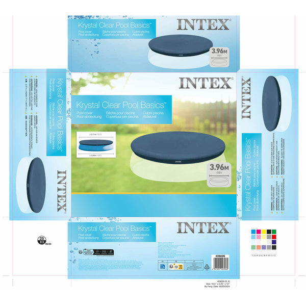 Poolabdeckung Intex Marineblau Ø 396 cm rund (4 Stück)