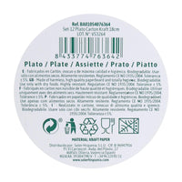 Geschirr-Set Algon Einwegartikel Kraftpapier 12 Stücke 18 cm (24 Stück)