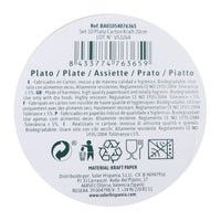 Geschirr-Set Algon Einwegartikel Kraftpapier 10 Stücke 20 cm (24 Stück)