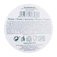 Geschirr-Set Algon Einwegartikel Kraftpapier 10 Stücke 23 cm (18 Stück)